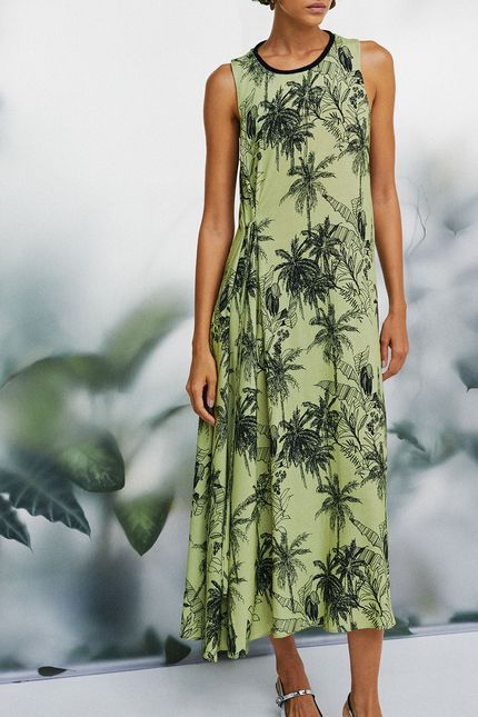 Vestido amarração vereda verde lima