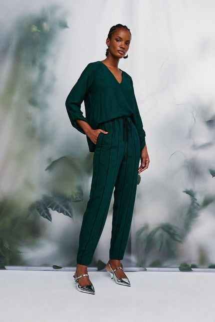 Blusa manga mescla verde amazonia