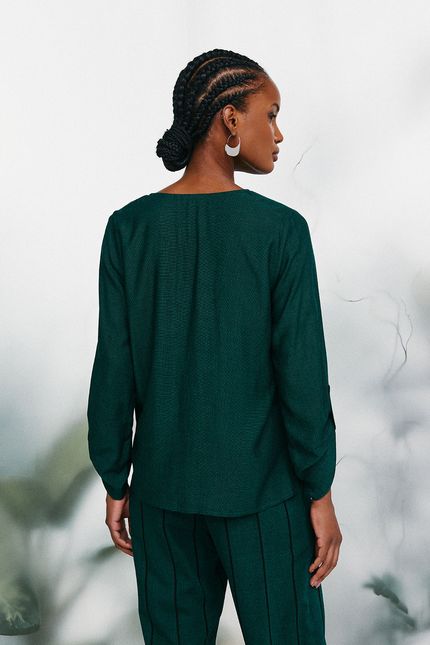 Blusa manga mescla verde amazonia