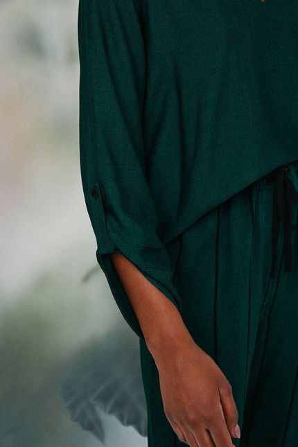 Blusa manga mescla verde amazonia