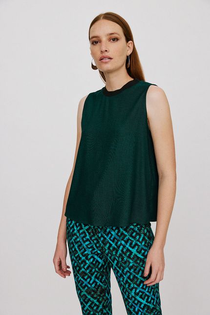 Blusa retilínea mescla verde amazonia