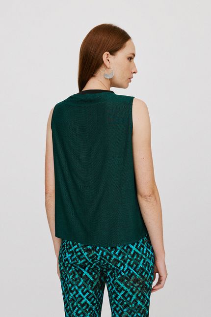 Blusa retilínea mescla verde amazonia