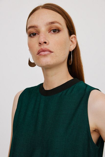 Blusa retilínea mescla verde amazonia