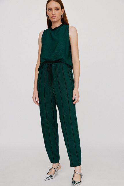 Calça listra mescla verde amazonia