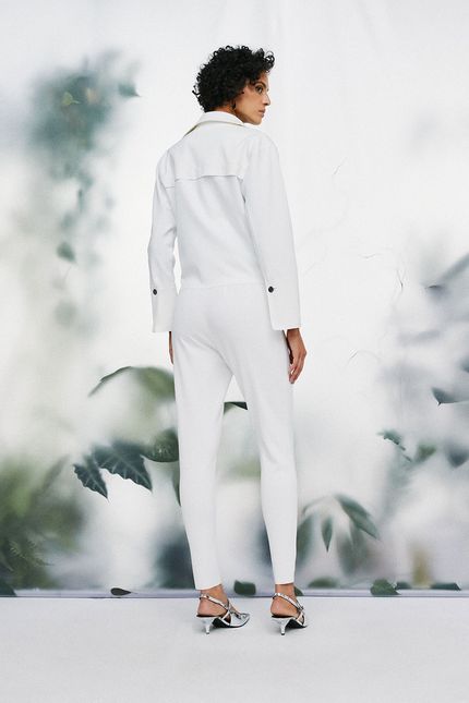 Calça tecno legging estruturada off white