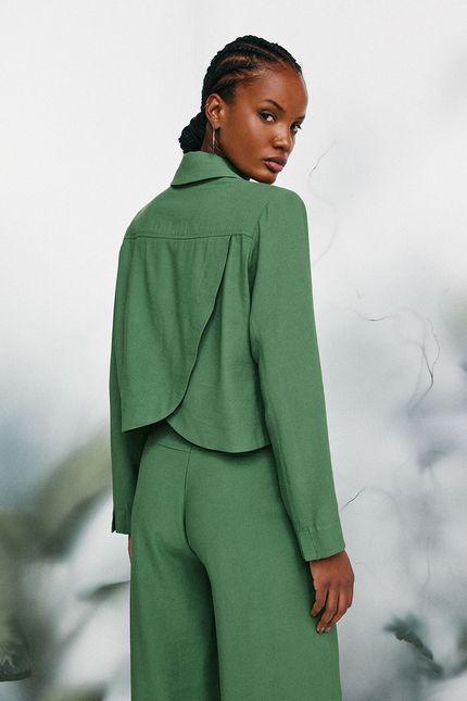 Blazer cupro detalhe costas verde aguapes