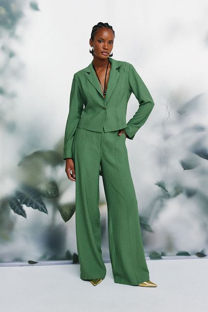 Blazer cupro detalhe costas verde aguapes