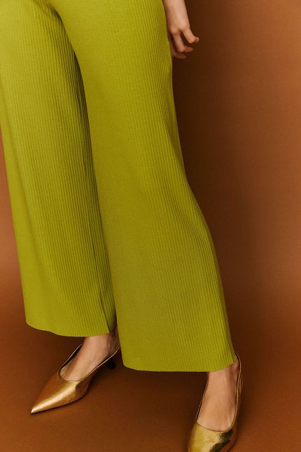 Calça canelado color verde aguapes