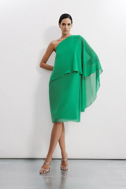 VESTIDO FESTA MAXI JABOT verde amazonia