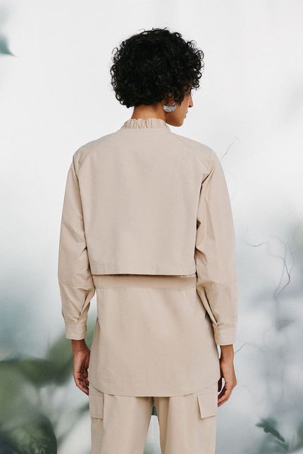 Trench coat cotton paper bege sisal