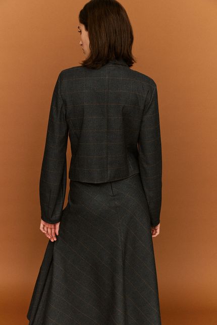 Blazer alfaiataria grid cinza irara
