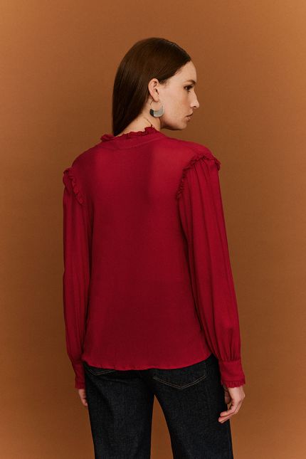 Blusa ggt viscose à fio vinho urucum