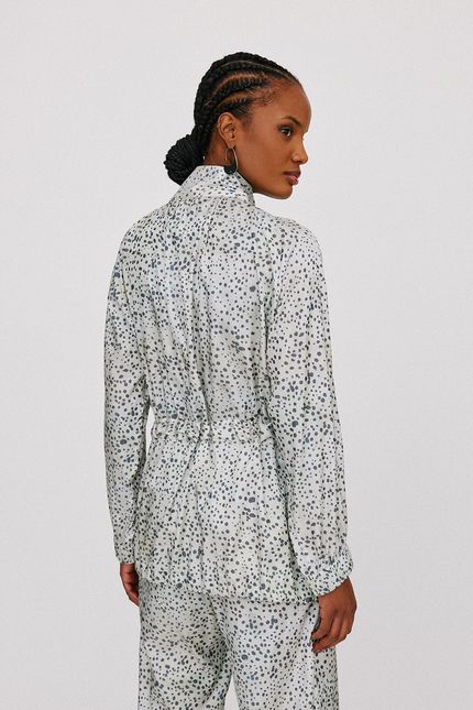 Casaco trench animal print  bege palha