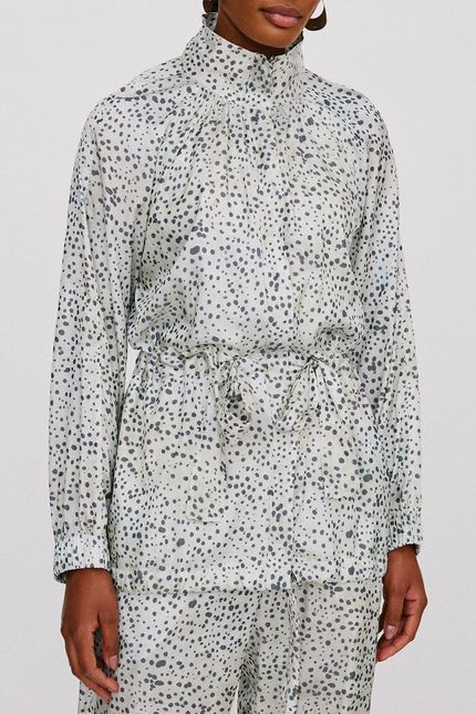 Casaco trench animal print  bege palha
