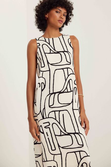 Vestido coluna barzinho bege aveia