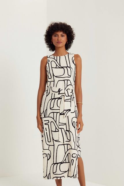 Vestido coluna barzinho bege aveia