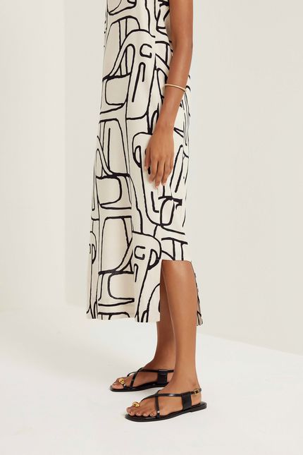 Vestido coluna barzinho bege aveia