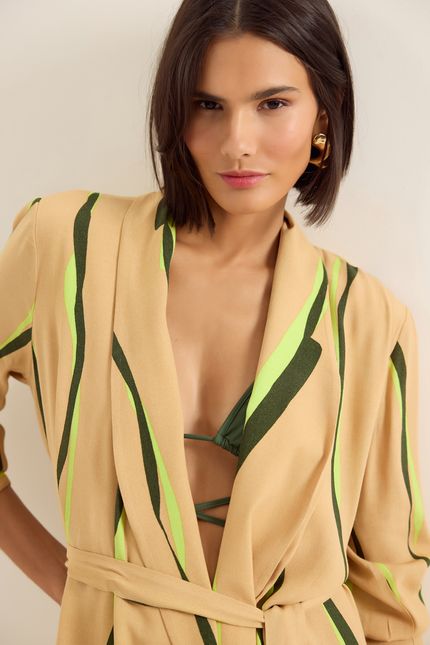 Blazer amarração areias bege granola