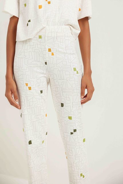 Calça detalhe passeio off white