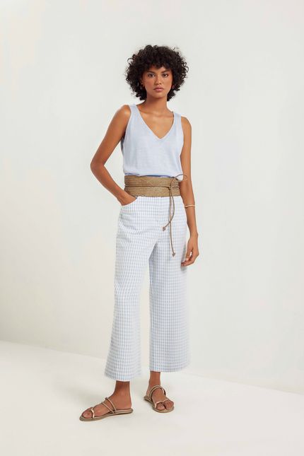 Regata tricot basic  azul ceu