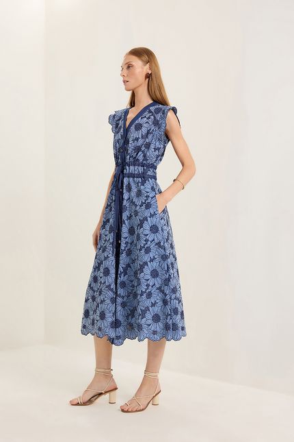 Vestido laise indigo azul atlantico