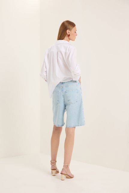 Bermuda jeans bordado  jeans
