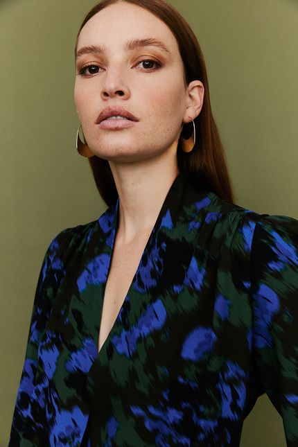 Camisa transpasse mata  verde musgo