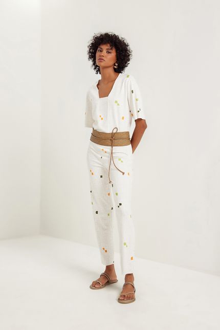 Blusa manga passeio off white