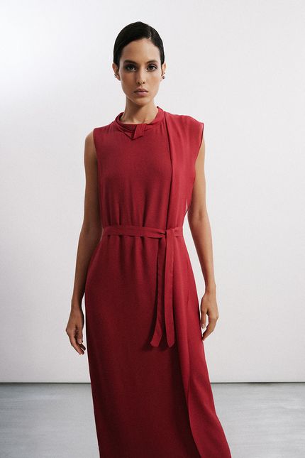 vestido festa dobra vinho urucum