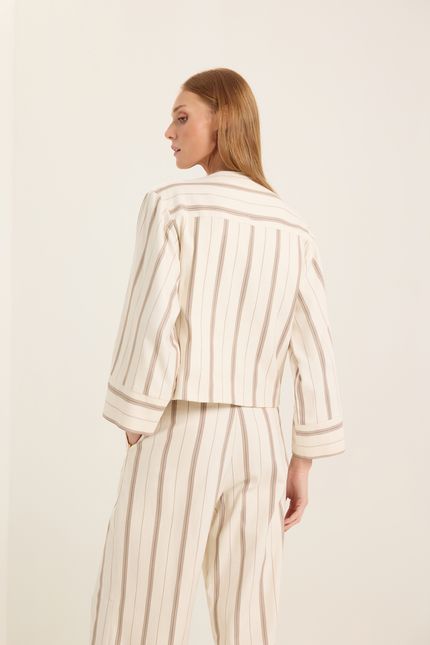 Casaqueto cotton listra off white