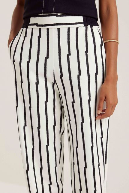 Calça detalhe cós listra pb listra pb off white