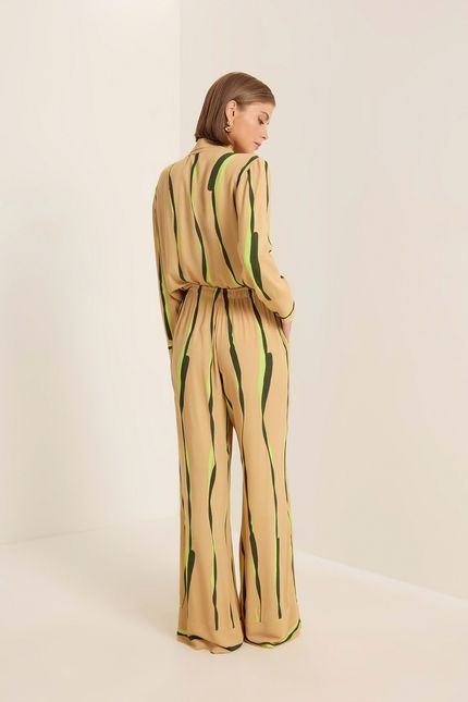 Calça pantalona areias bege granola