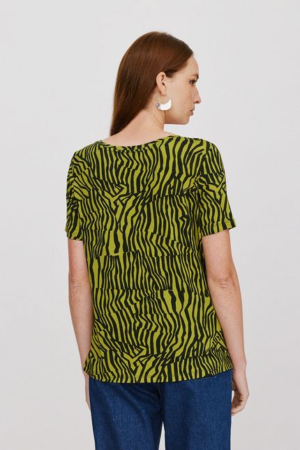 Blusa basic listrado orgânico verde aguapes