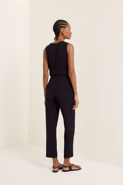 Calça cupro detalhe preto