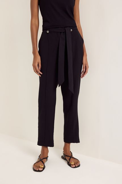 Calça cupro detalhe preto