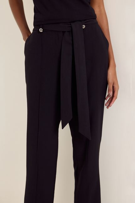 Calça cupro detalhe preto