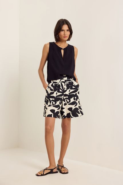 Blusa cupro frente detalhe preto