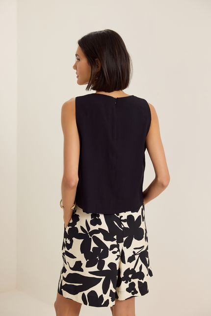 Blusa cupro frente detalhe preto
