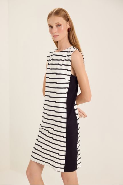 Vestido curto listra pb listra pb off white