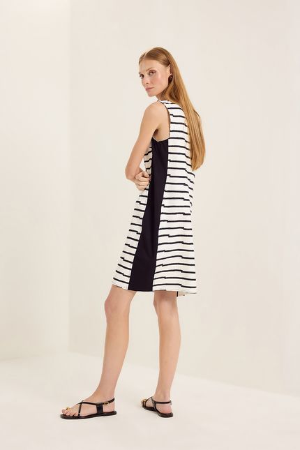 Vestido curto listra pb listra pb off white