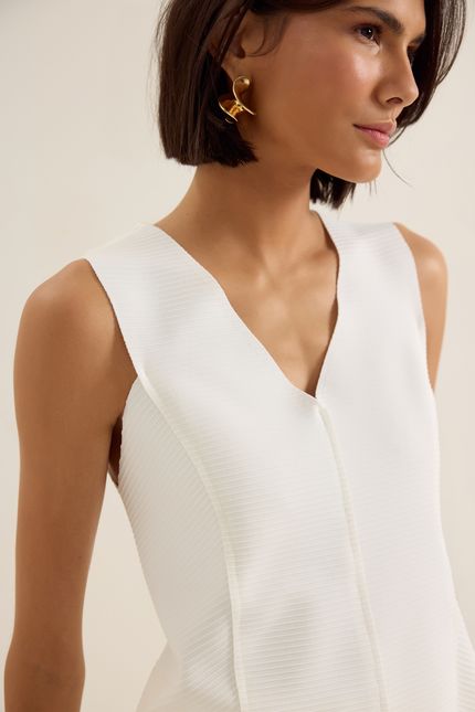 Blusa decote prega wave off white