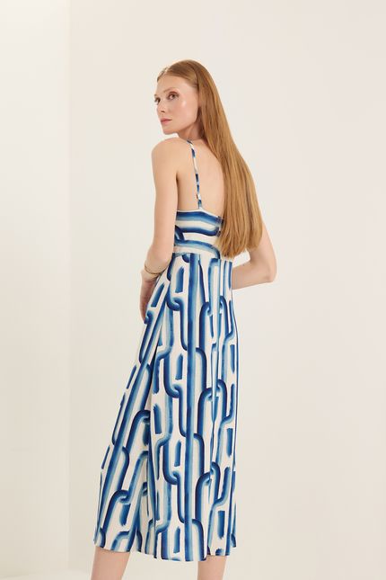 Vestido alça mar azul topazio