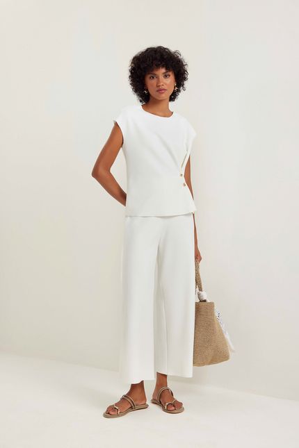 Blusa detalhe dobra wave off white