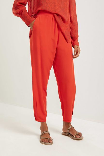 Calça elástico costas vermelho paprica