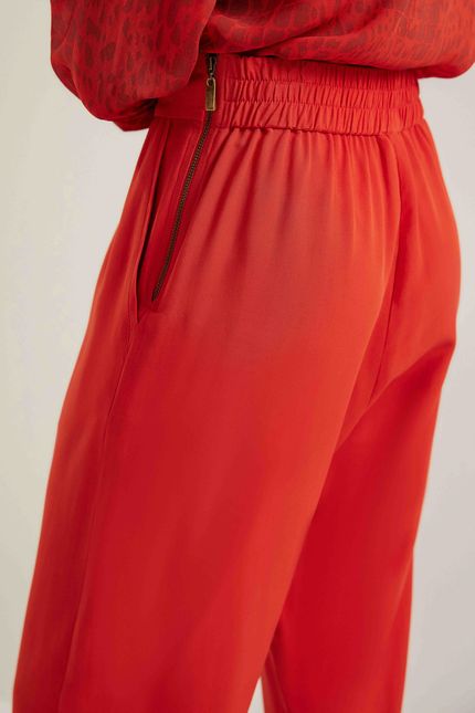 Calça elástico costas vermelho paprica