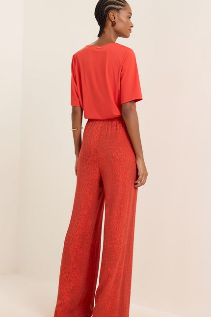 Calça prega lagoa vermelho paprica