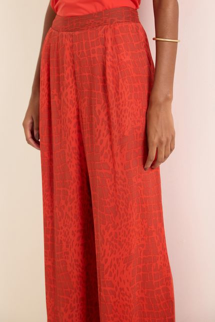 Calça prega lagoa vermelho paprica