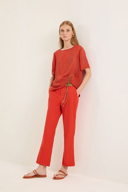 Blusa mc lagoa vermelho paprica