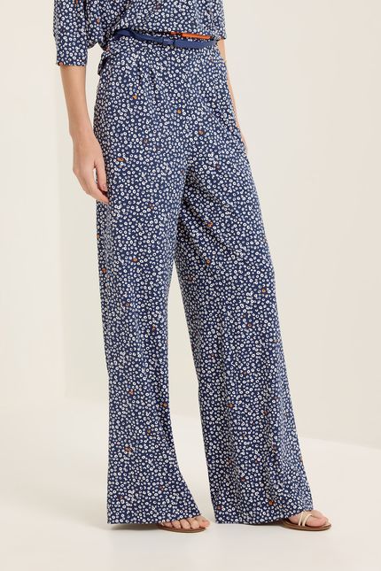 Calça alfaiataria jersey pois o globo azul atlantico