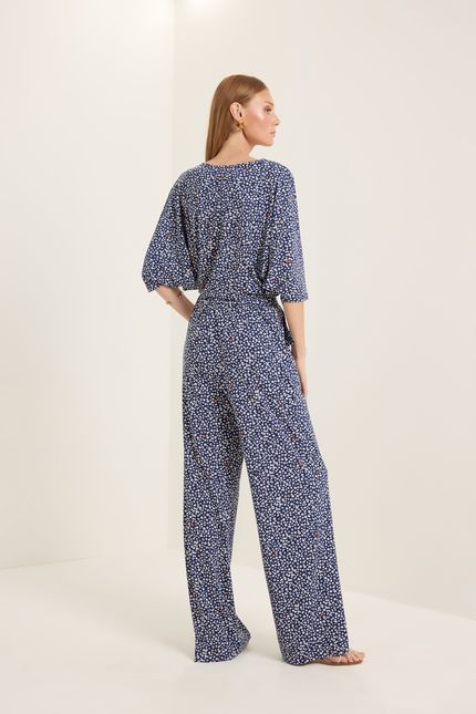 Calça alfaiataria jersey pois o globo azul atlantico